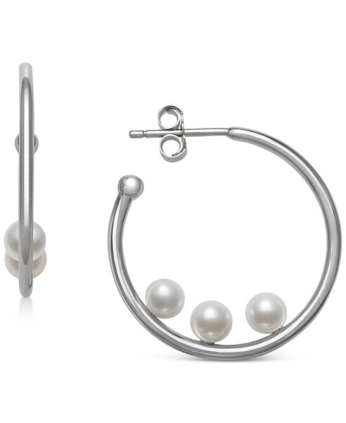 Cultured Freshwater Pearl (4mm) Extra Small Hoop Earrings, Created for Macy's