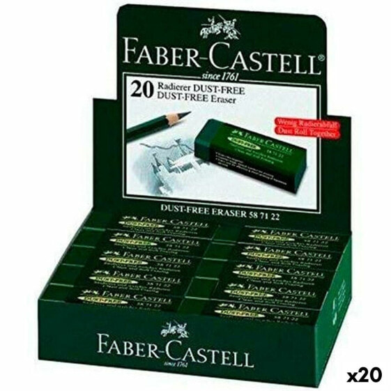 Ластик стирательный Faber-Castell Dust Free зеленый 20 штук