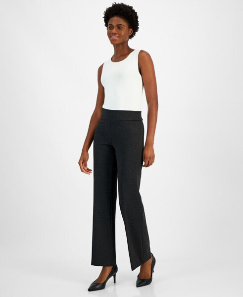 Petite Mid-Rise Pull-On Wide-Leg Pants