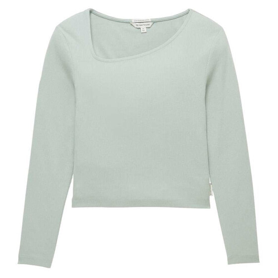 TOM TAILOR 1038984 Cropped Rib long sleeve T-shirt