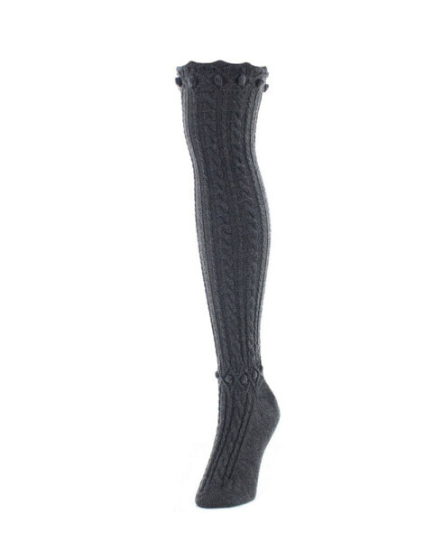 Women's Dotty Diamond Chunky Knit Over-The-Knee Warm Socks