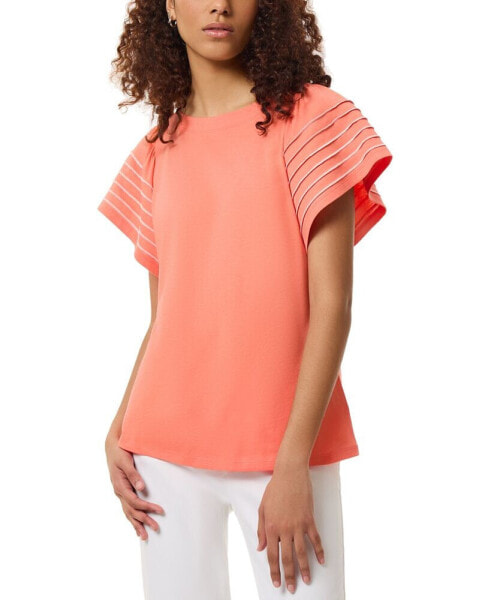 Women's Boat-Neck Flutter-Sleeve Top