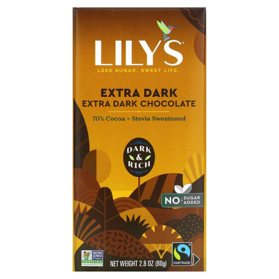 Lily's Sweets, Батончик темного шоколада с 70% какао, красный, 80 г (2,8 унции)