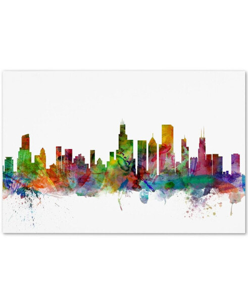 Michael Tompsett 'Chicago Illinois Skyline' Canvas Art - 16" x 24"