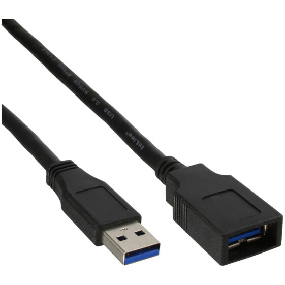 InLine 50pcs. Bulk Pack USB 3.2 cable extension - A male / female - black 2m