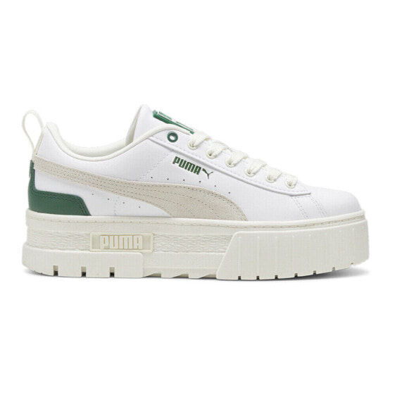 Puma Mayze Leather Platform Womens White Sneakers Casual Shoes 38198342