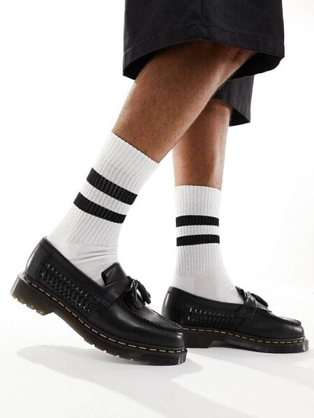 Dr Martens Adrian woven tassel loafers in black