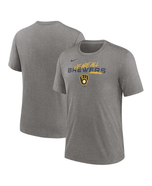 Men's Heather Charcoal Milwaukee Brewers We Are All Tri-Blend T-shirt