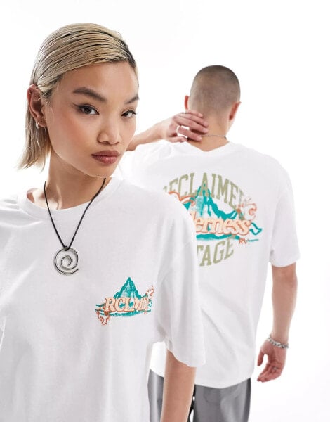 Reclaimed Vintage unisex t shirt with wilderness print in white