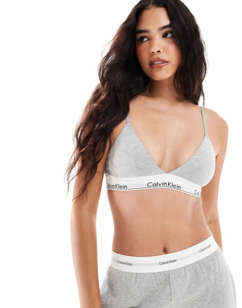 Calvin Klein Jeans Triangle Bra - Modern Cotton in GREY HEATHER