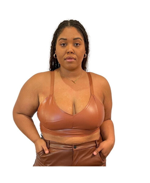 Nude Shade Wireless Full Coverage Leather Bralette