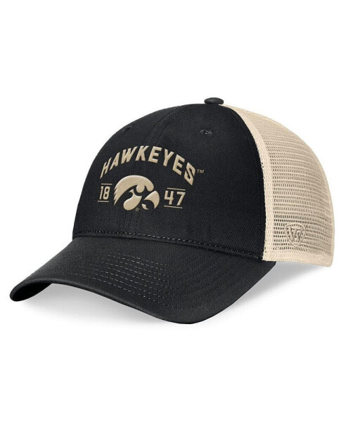 Men's Black Iowa Hawkeyes Heritage Waylon Trucker Adjustable Hat