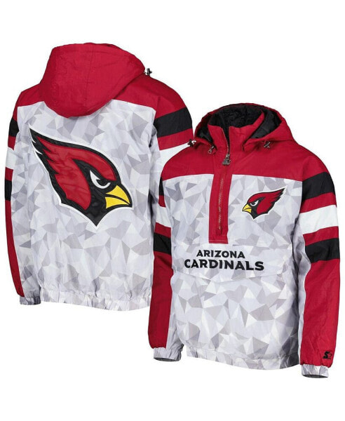 Men's White, Cardinal Arizona Cardinals Thursday Night Gridiron Raglan Half-Zip Hooded Jacket