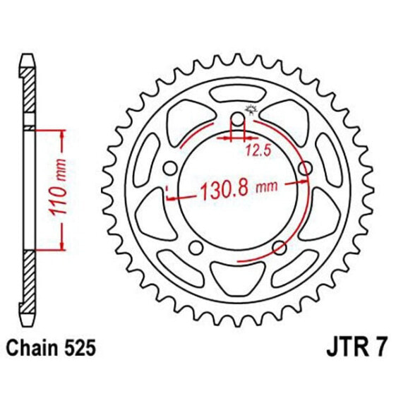 JT SPROCKETS 525 JTR7.46ZBK Steel Rear Sprocket
