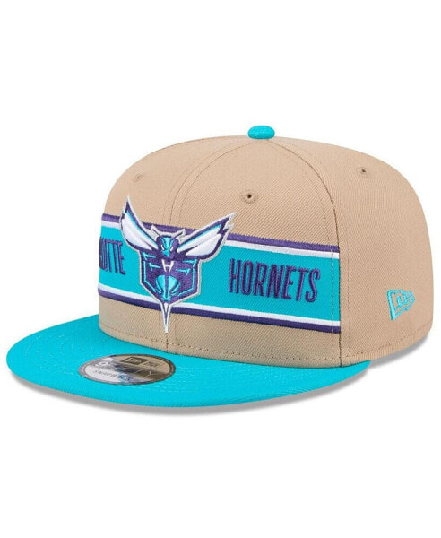 Men's Tan/Teal Charlotte Hornets 2024 NBA Draft 9FIFTY Snapback Hat