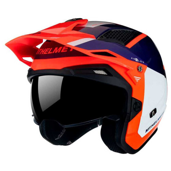 Шлем открытый MT Helmets District SV S Analog в черно-оранжевом цвете