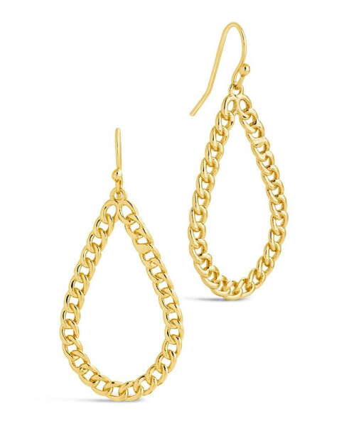 14K Gold Plated or Rhodium Plated Nikole Chain Link Dangle Earrings