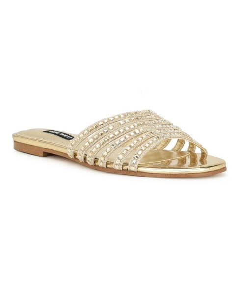 Women's Lacee Slip-On Strappy Embellished Flat Sandals