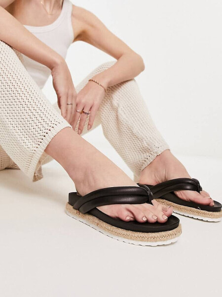 RAID Calvine espadrille toe post sandals in black