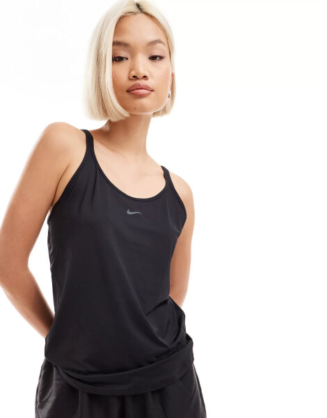 Nike One Training Dri-Fit classic strappy tank top in black