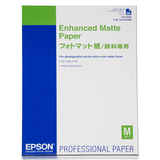 Набор картриджа и фотобумаги Epson Enhanced Matte Paper, DIN A2, 192 g/m², 50 hojas 50 Листья (50 штук) (1 штук)