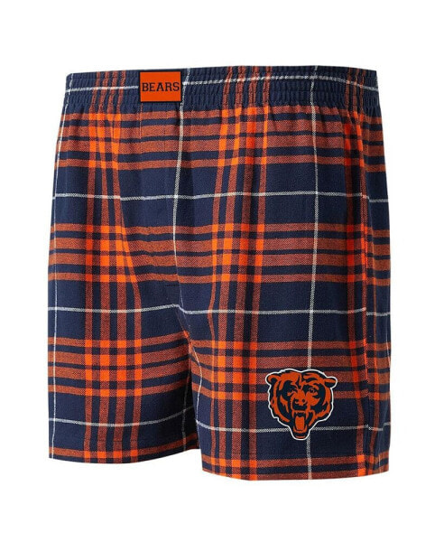 Men's Navy, Orange Chicago Bears Concord Flannel Boxers