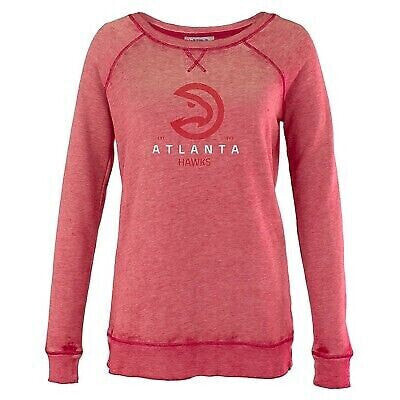 NBA Atlanta Hawks Women's Burnout Crew Neck Retro Logo Fleece Sweatshirt - S