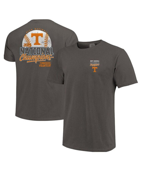 Big Boys and Girls Gray Tennessee Volunteers 2024 NCAA Men's Baseball College World Series Champions Comfort Colors Distressed T-Shirt