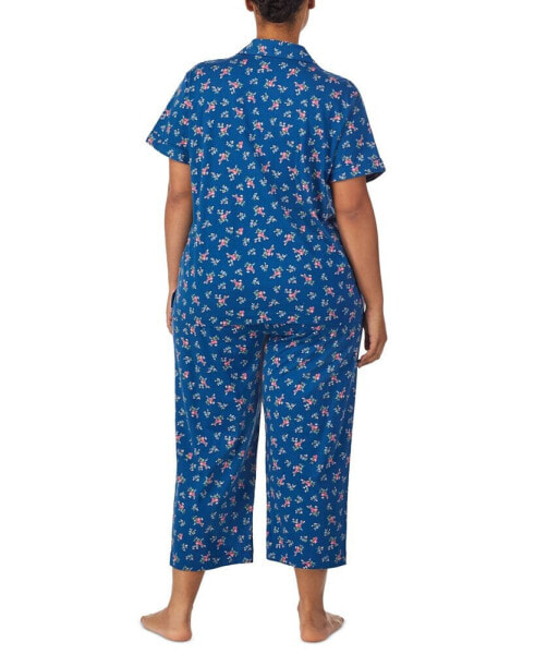 Plus Size 2-Pc. Printed Capri Pajamas Set