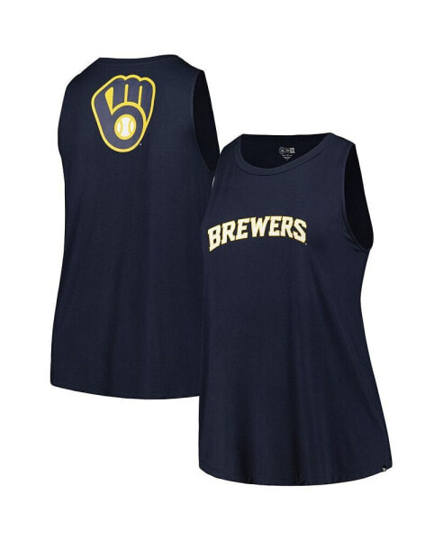 Women's Navy Milwaukee Brewers Plus Size Tank Top