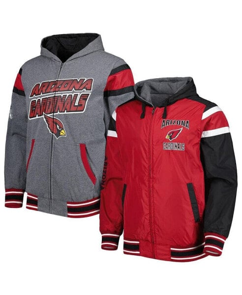 Куртка мужская G-III Sports by Carl Banks Extreme Full Back Reversible Hoodie Full-Zip, серая, кардиналов Arizona Cardinals