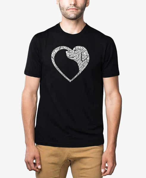 Men's Dog Heart Premium Blend Word Art T-shirt