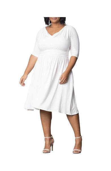 Plus Size Draped in Class Cowl Neck Dress
