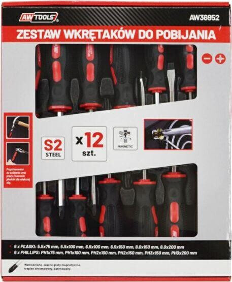 AWTools Zestaw wkrętaków do pobijania 12szt. (AW36952)