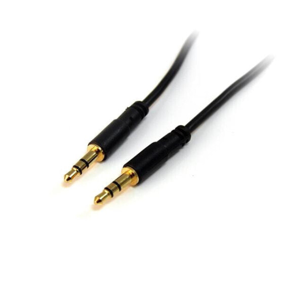 StarTech.com 15 ft Slim 3.5mm Stereo Audio Cable - M/M - 3.5mm - Male - 3.5mm - Male - 4.6 m - Black