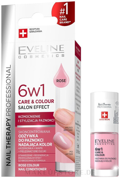 6in1 Stärkender Nagelkur - Eveline Cosmetics Nail Therapy Professional Rose