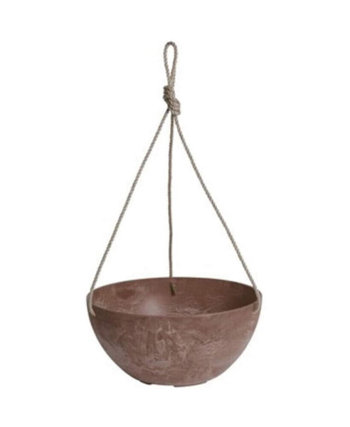 Artstone Hanging Bowl Planter/Flower Pot, Rust, 12"