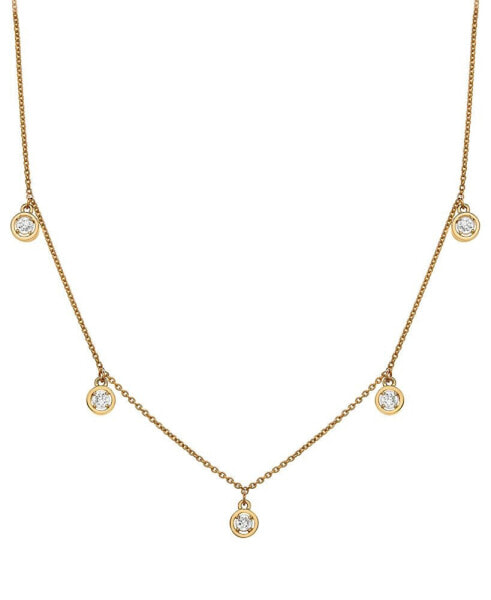 Diamond Dangle Statement Necklace (1/4 ct. t.w.) in 14k Gold, 16" + 2" extender, Created for Macy's