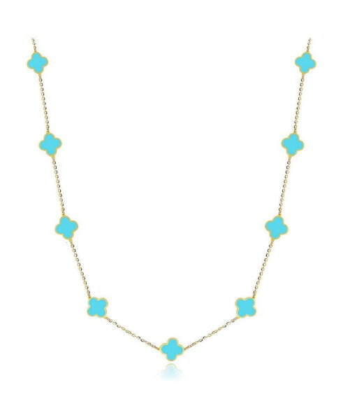 Mini Turquoise Clover Necklace