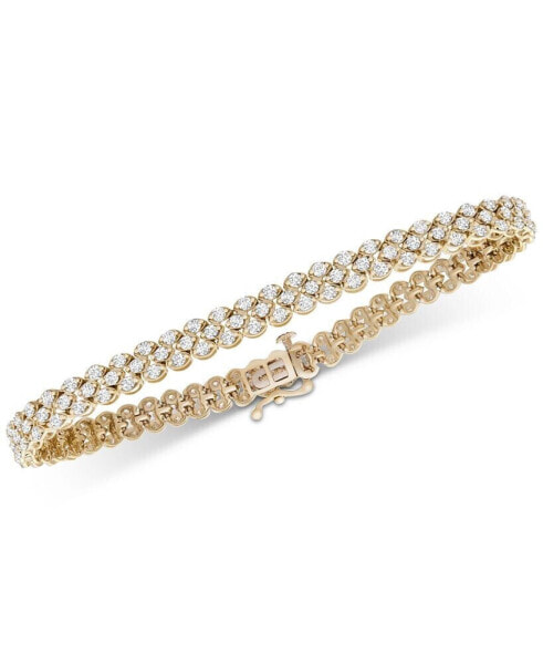 Diamond Three-Row Bracelet (4 ct. t.w.) in 14k White or Yellow Gold