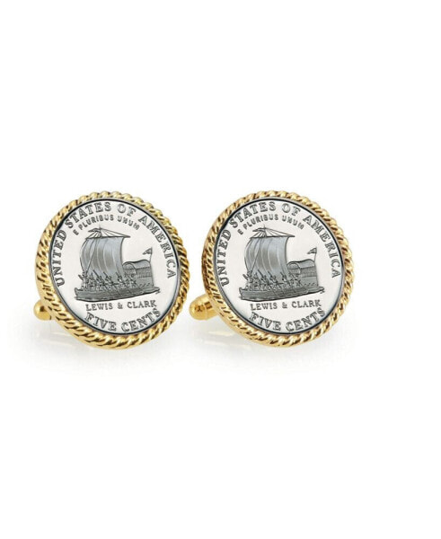 2004 Keelboat Rope Bezel Coin Cuff Links
