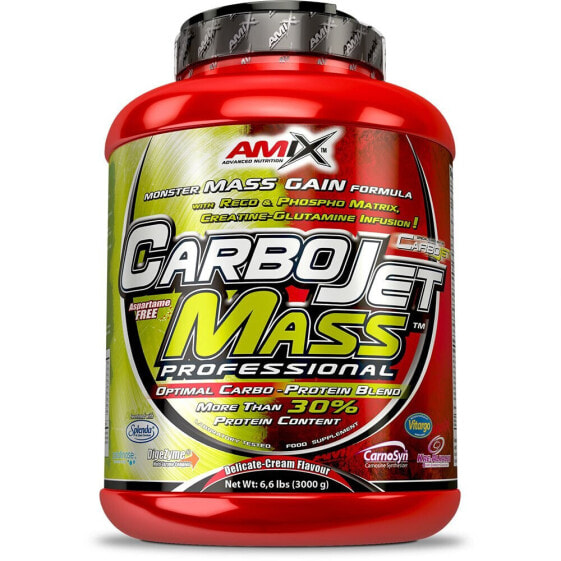 Профессиональный спортивный коктейль AMIX Carbojet Mass 3кг с углеводами и белком, клубника и банан