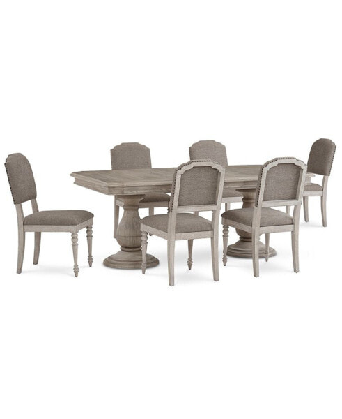 Anniston Dining 7-Pc. Set (Rectangular Table, 6 Side Chairs)