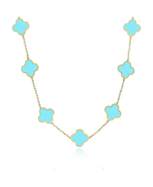 The Lovery large Turquoise Clover Necklace
