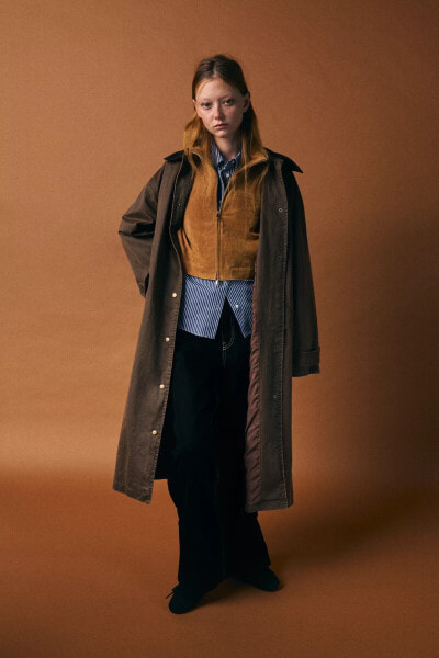 WAXED-EFFECT TRENCH COAT