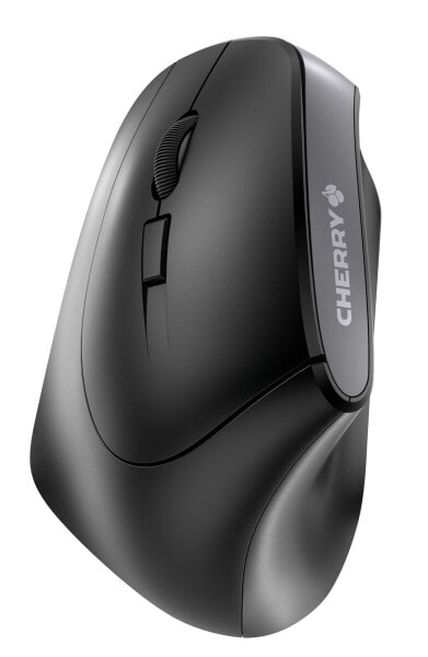 Cherry MW 4500 LEFT Wireless 45 Degree Mouse - Black - USB - Left-hand - Optical - RF Wireless - 1200 DPI - Black - Grey