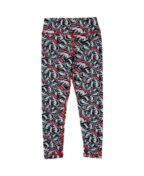 Big Girls Youth Red, White Wisconsin Badgers Stacked Mascot Leggings