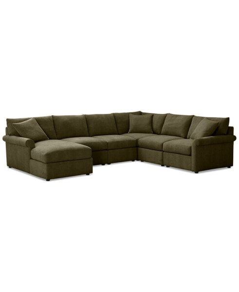 Wrenley 131" 6-Pc. Fabric Modular Sectional Chaise Sofa, Created for Macy's