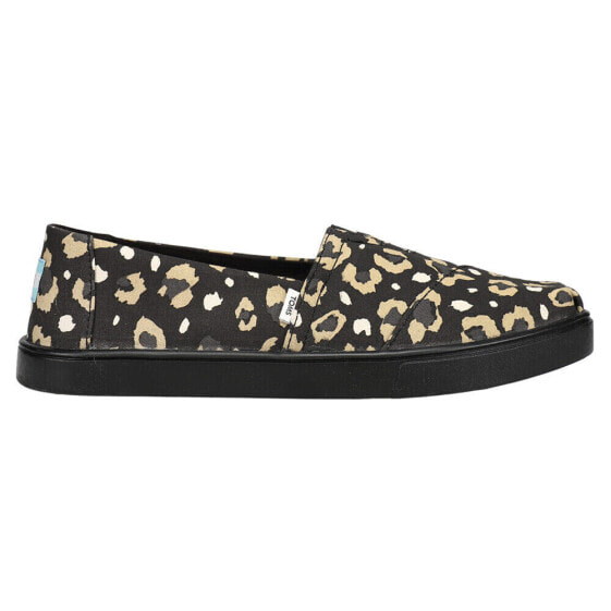 TOMS Alpargata Cupsole Leopard Slip On Womens Beige, Black Sneakers Casual Shoe