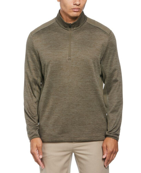 Men's Two-Tone Space-Dyed Quarter-Zip Golf Pullover